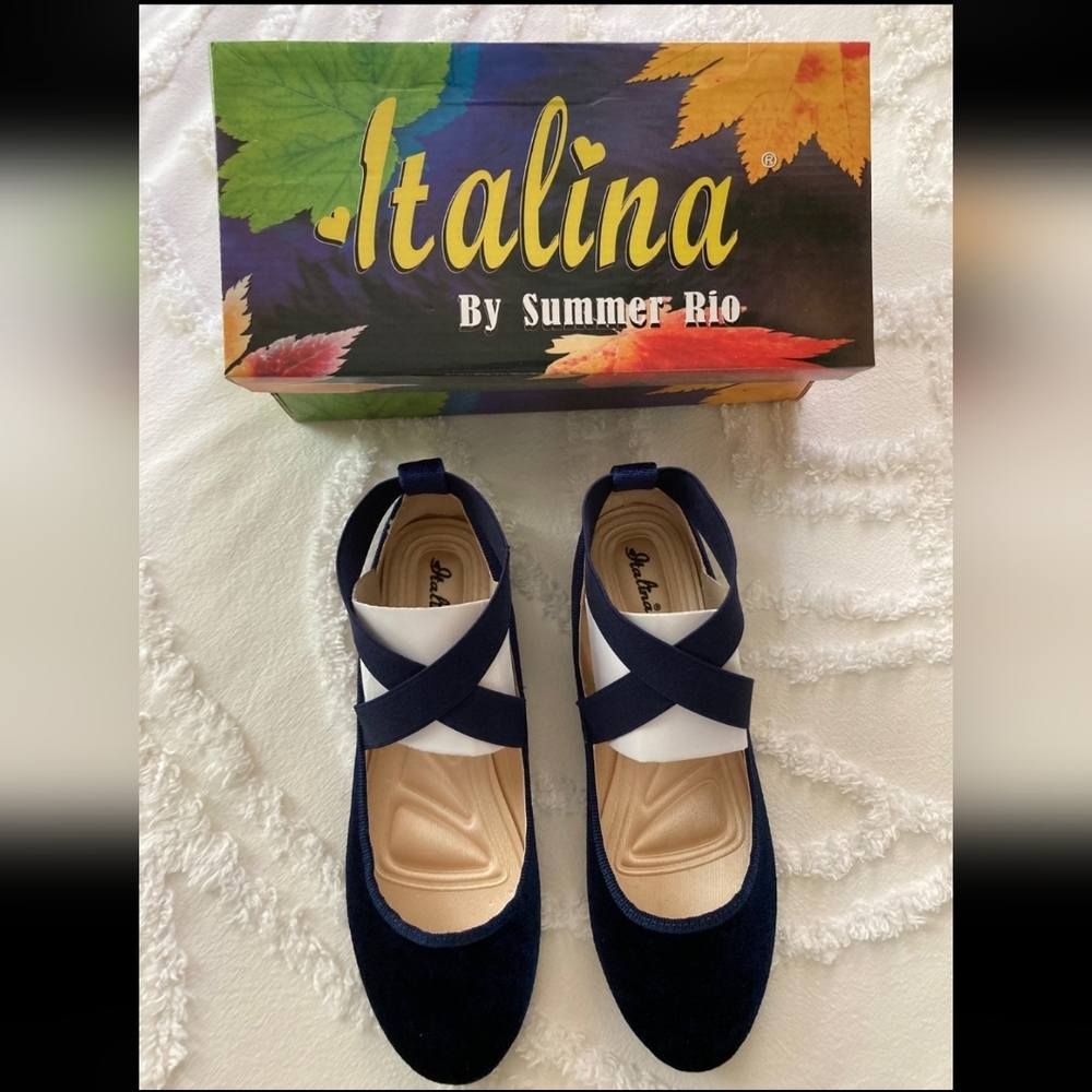 Cross Strap Velvet Ballet Flats
